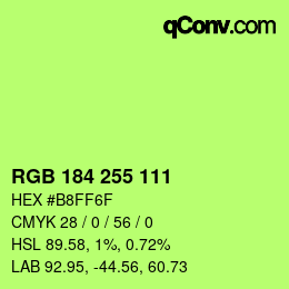 Código de color: RGB 184 255 111 | qconv.com