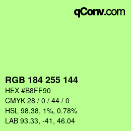 カラーコード: RGB 184 255 144 | qconv.com