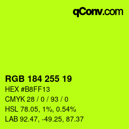 Color code: RGB 184 255 19 | qconv.com