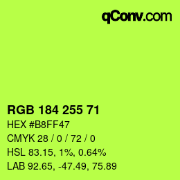 カラーコード: RGB 184 255 71 | qconv.com