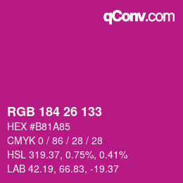 Color code: RGB 184 26 133 | qconv.com