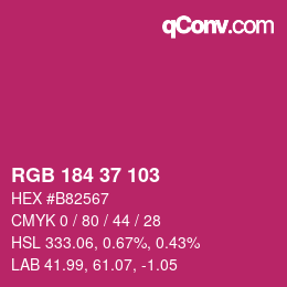 カラーコード: RGB 184 37 103 | qconv.com