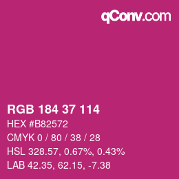 Color code: RGB 184 37 114 | qconv.com