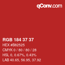 Code couleur: RGB 184 37 37 | qconv.com