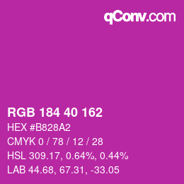 Color code: RGB 184 40 162 | qconv.com