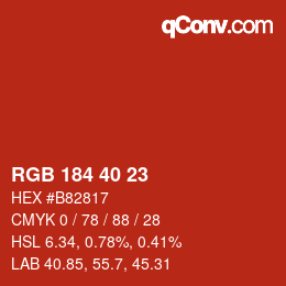 Code couleur: RGB 184 40 23 | qconv.com