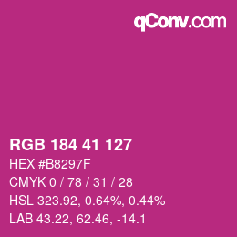 Color code: RGB 184 41 127 | qconv.com