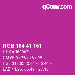 カラーコード: RGB 184 41 151 | qconv.com