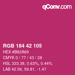 Color code: RGB 184 42 105 | qconv.com