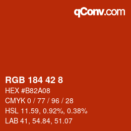 颜色代码: RGB 184 42 8 | qconv.com