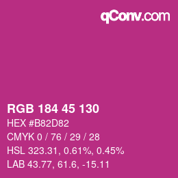 Color code: RGB 184 45 130 | qconv.com