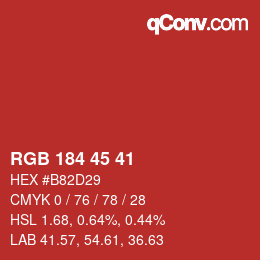 Farbcode: RGB 184 45 41 | qconv.com