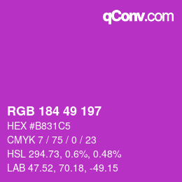 颜色代码: RGB 184 49 197 | qconv.com