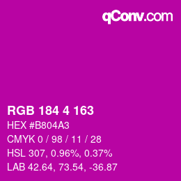 Color code: RGB 184 4 163 | qconv.com