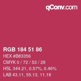 Color code: RGB 184 51 86 | qconv.com