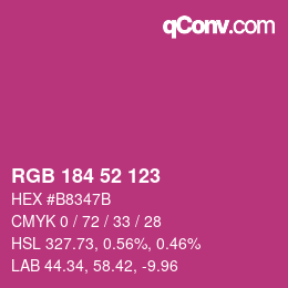 カラーコード: RGB 184 52 123 | qconv.com