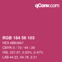 Color code: RGB 184 56 103 | qconv.com