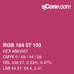 Code couleur: RGB 184 57 103 | qconv.com