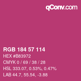 Farbcode: RGB 184 57 114 | qconv.com
