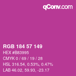 Farbcode: RGB 184 57 149 | qconv.com