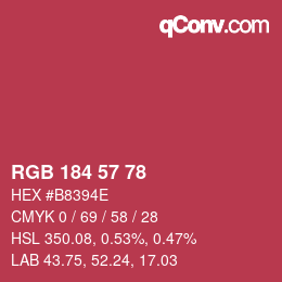Color code: RGB 184 57 78 | qconv.com