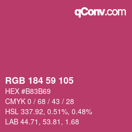 Color code: RGB 184 59 105 | qconv.com