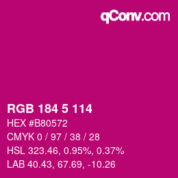 カラーコード: RGB 184 5 114 | qconv.com