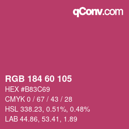カラーコード: RGB 184 60 105 | qconv.com