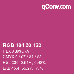 Color code: RGB 184 60 122 | qconv.com