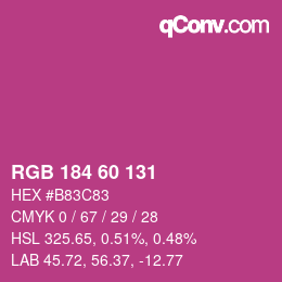 カラーコード: RGB 184 60 131 | qconv.com