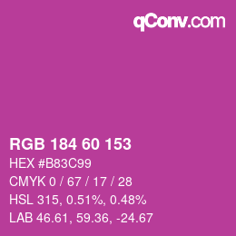 カラーコード: RGB 184 60 153 | qconv.com