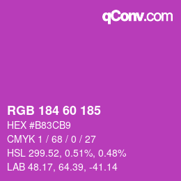 颜色代码: RGB 184 60 185 | qconv.com