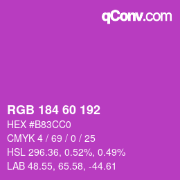颜色代码: RGB 184 60 192 | qconv.com