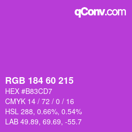 カラーコード: RGB 184 60 215 | qconv.com