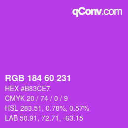颜色代码: RGB 184 60 231 | qconv.com