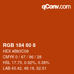 カラーコード: RGB 184 60 8 | qconv.com