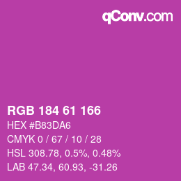 Farbcode: RGB 184 61 166 | qconv.com
