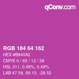 Color code: RGB 184 64 162 | qconv.com