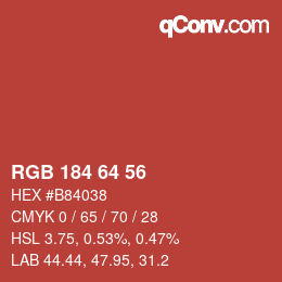 Color code: RGB 184 64 56 | qconv.com