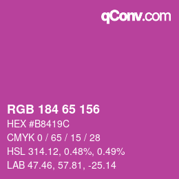 カラーコード: RGB 184 65 156 | qconv.com