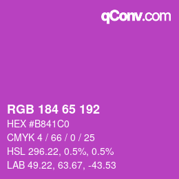 Color code: RGB 184 65 192 | qconv.com