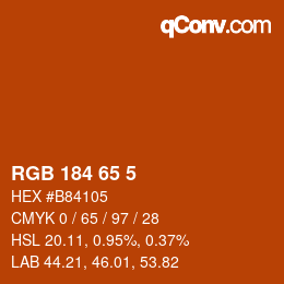 カラーコード: RGB 184 65 5 | qconv.com