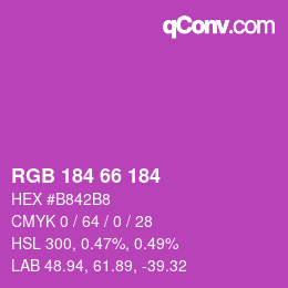 颜色代码: RGB 184 66 184 | qconv.com