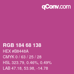 Farbcode: RGB 184 68 138 | qconv.com