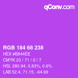 Color code: RGB 184 68 238 | qconv.com