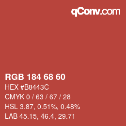 カラーコード: RGB 184 68 60 | qconv.com