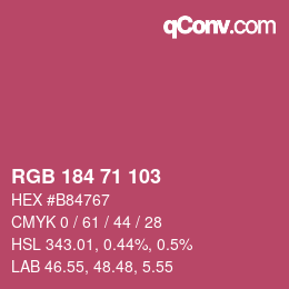 Color code: RGB 184 71 103 | qconv.com