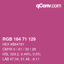 颜色代码: RGB 184 71 129 | qconv.com