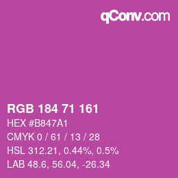颜色代码: RGB 184 71 161 | qconv.com