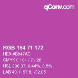 カラーコード: RGB 184 71 172 | qconv.com
